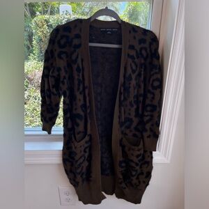 fuzzy thick cheetah printed cardigan